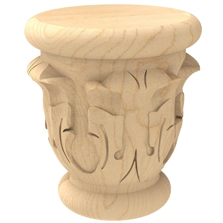 Carved Acanthus Bun Foot - Hard Maple